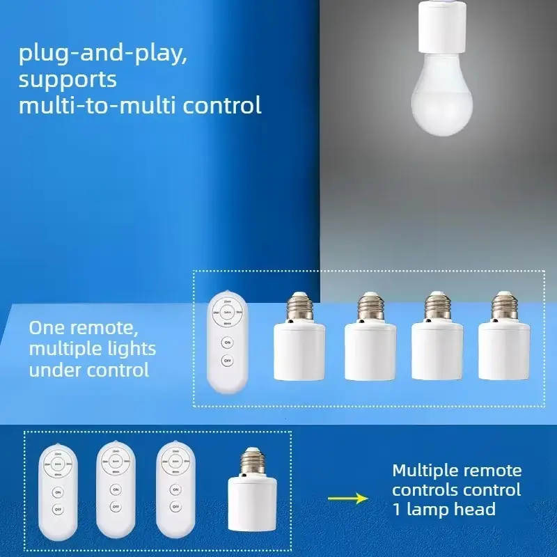 E27 Motion Sensor Light Bulb Holder Remote Control Lamp Socket Adjustable Timer - image 6 | Free standard UK delivery included | Discount Quality Products