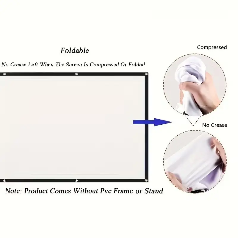60" Portable White Projection Curtain - Home Theatre & Presentation Screen - image 3 | Free standard UK delivery included | Discount Quality Products