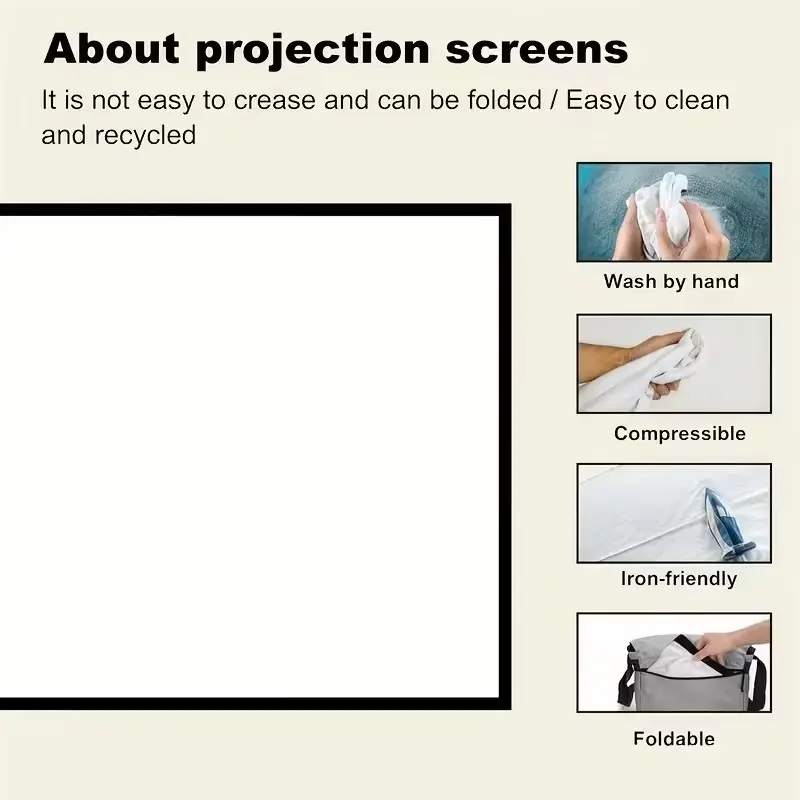 60" Portable White Projection Curtain - Home Theatre & Presentation Screen - image 5 | Free standard UK delivery included | Discount Quality Products