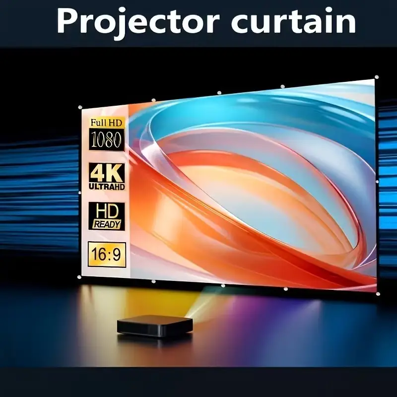 60" Portable White Projection Curtain - Home Theatre & Presentation Screen - image 7 | Free standard UK delivery included | Discount Quality Products