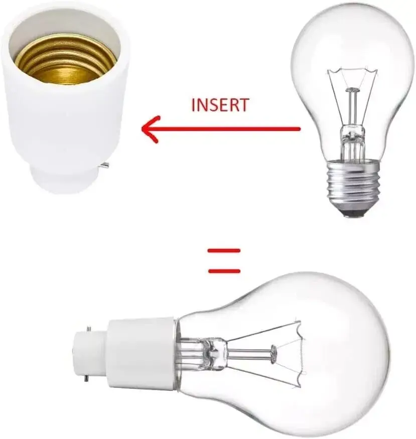1x Bayonet Cap BC B22 to Edison Screw ES E27 Light Bulb Adaptor Converter Holder - image 5 | Free standard UK delivery included | Discount Quality Products