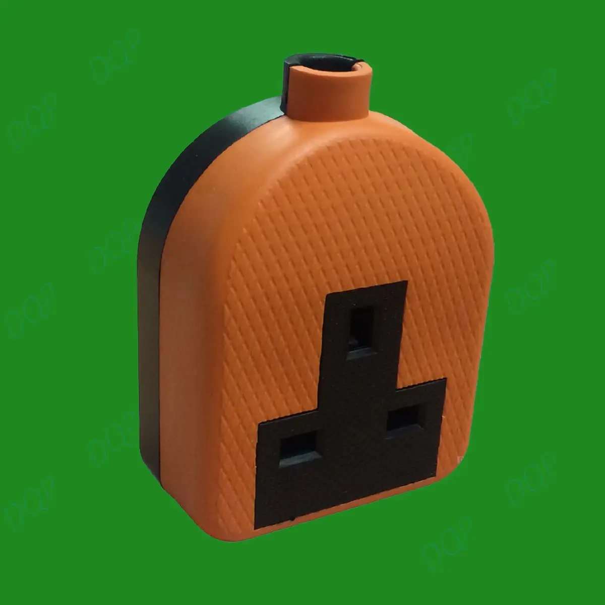1x 13A UK 3 Pin Mains Extension Socket Plug High Impact Rubber BS1363A Orange