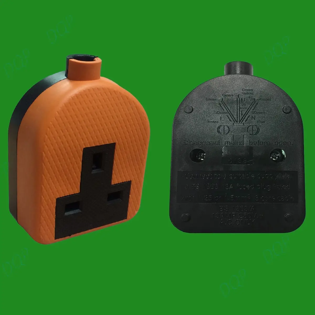 1x 13A UK 3 Pin Mains Extension Socket Plug High Impact Rubber BS1363A Orange - image 4 | Free standard UK delivery included | Discount Quality Products