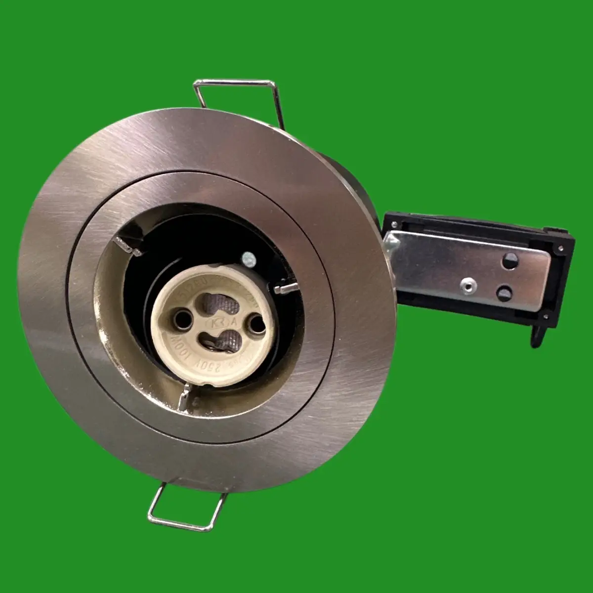 Leyton Lighting GU10 Fire Rated Fixed Brushed Chrome Downlight, LED/Halogen Lamp - image 4 | Free standard UK delivery included | Discount Quality Products