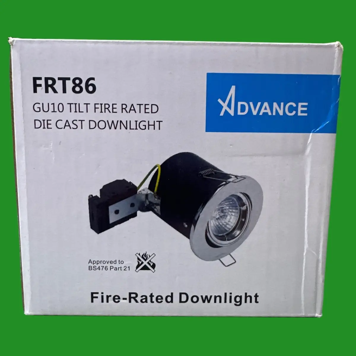 Advance GU10 & MR16 Fire Rated Tilt Chrome Downlight IP20, for LED/Halogen Lamp - image 2 | Free standard UK delivery included | Discount Quality Products