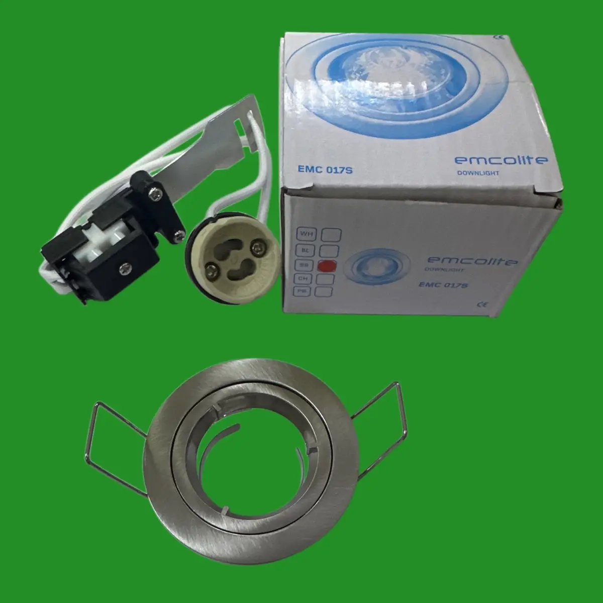 EMCOLITE GU10 Stainless Steel Recessed Ceiling Spot Light Downlight Lamp EMC017S