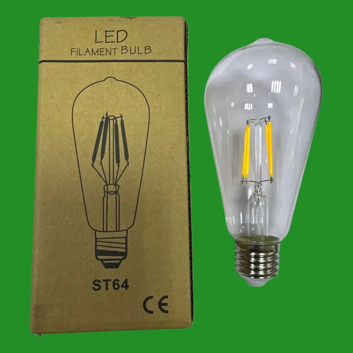 2x 4W ST64 LED Filament Antique Clear Light Bulbs Edison Screw ES E27 Lamp 2700K - image 3 | Free standard UK delivery included | Discount Quality Products