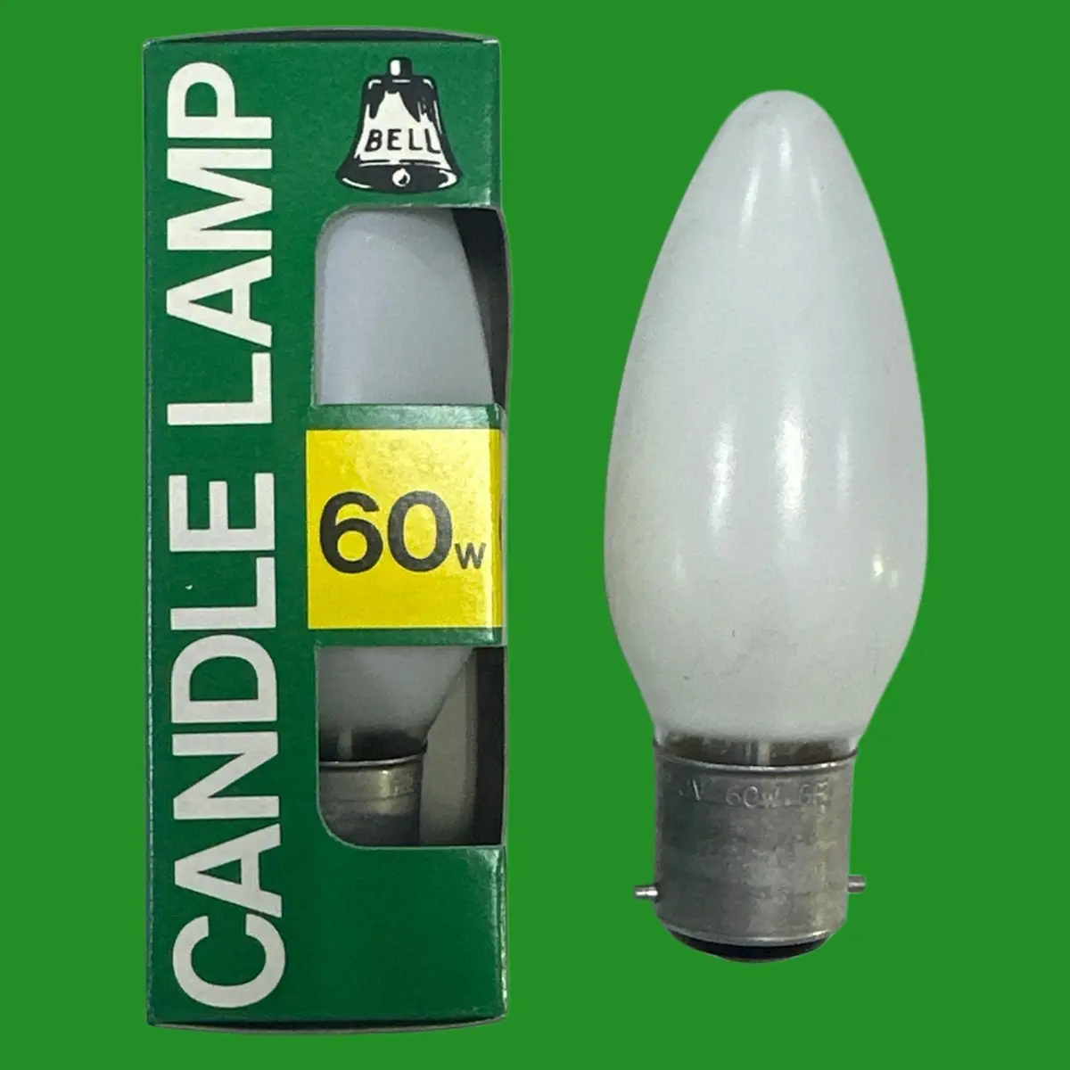 2x 60W BELL Opal Candle Dimmable incandescent Light Bulbs, BC, B22 Bayonet Lamp