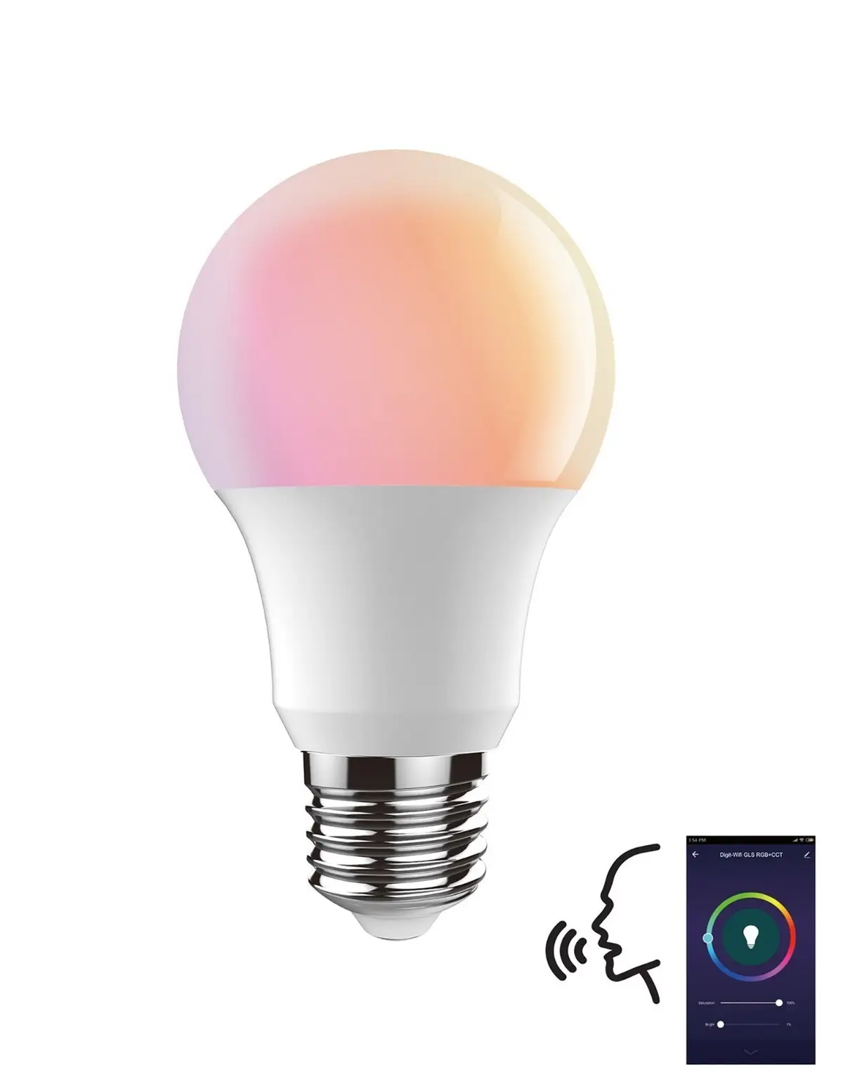 12W Luxram Digit Wifi GLS RGB & CCT Smart Dimmable LED Light Bulb ES E27 Screw - image 2 | Free standard UK delivery included | Discount Quality Products