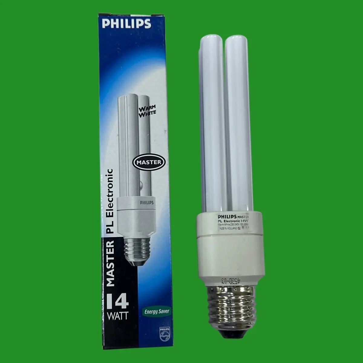 1x 14W (=75W) Philips Master Low Energy CFL Stick Light Bulb ES E27 Edison Screw