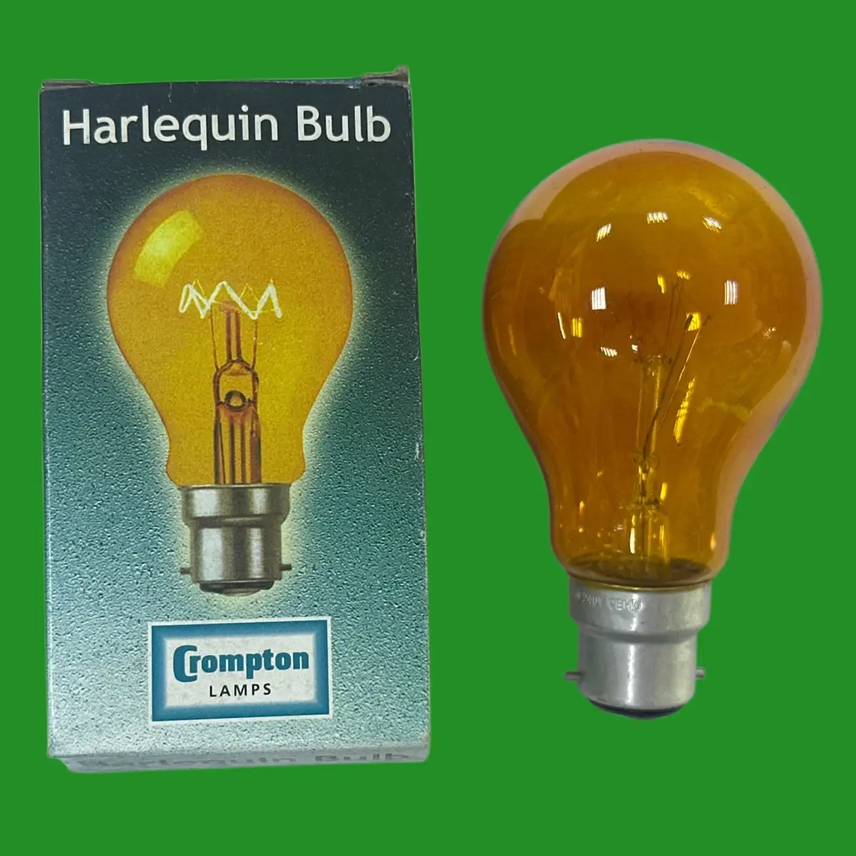 2x 25W Amber Incandescent Coloured Harlequin Dimmable GLS Light Bulb Lamp BC B22