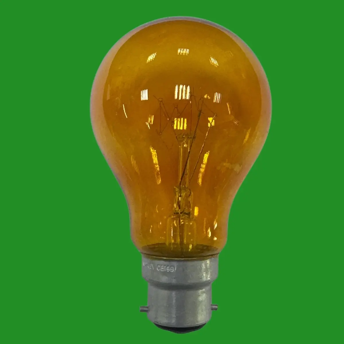 2x 25W Amber Incandescent Coloured Harlequin Dimmable GLS Light Bulb Lamp BC B22 - image 2 | Free standard UK delivery included | Discount Quality Products