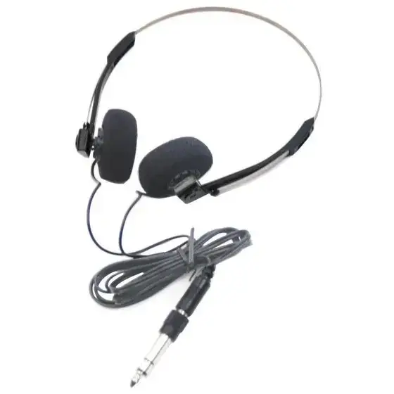 1x Lightweight Wired Retro Style Stereo Headphones 3.5mm Jack with 6.3mm Adaptor