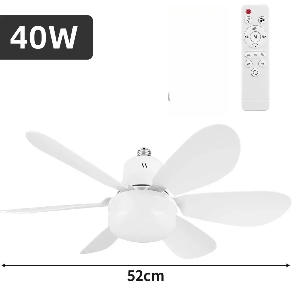 20.5" Ceiling Fan & Dimmable LED Light, E27 B22, Quiet, Remote Control, 3 Speeds - image 3 | Free standard UK delivery included | Discount Quality Products