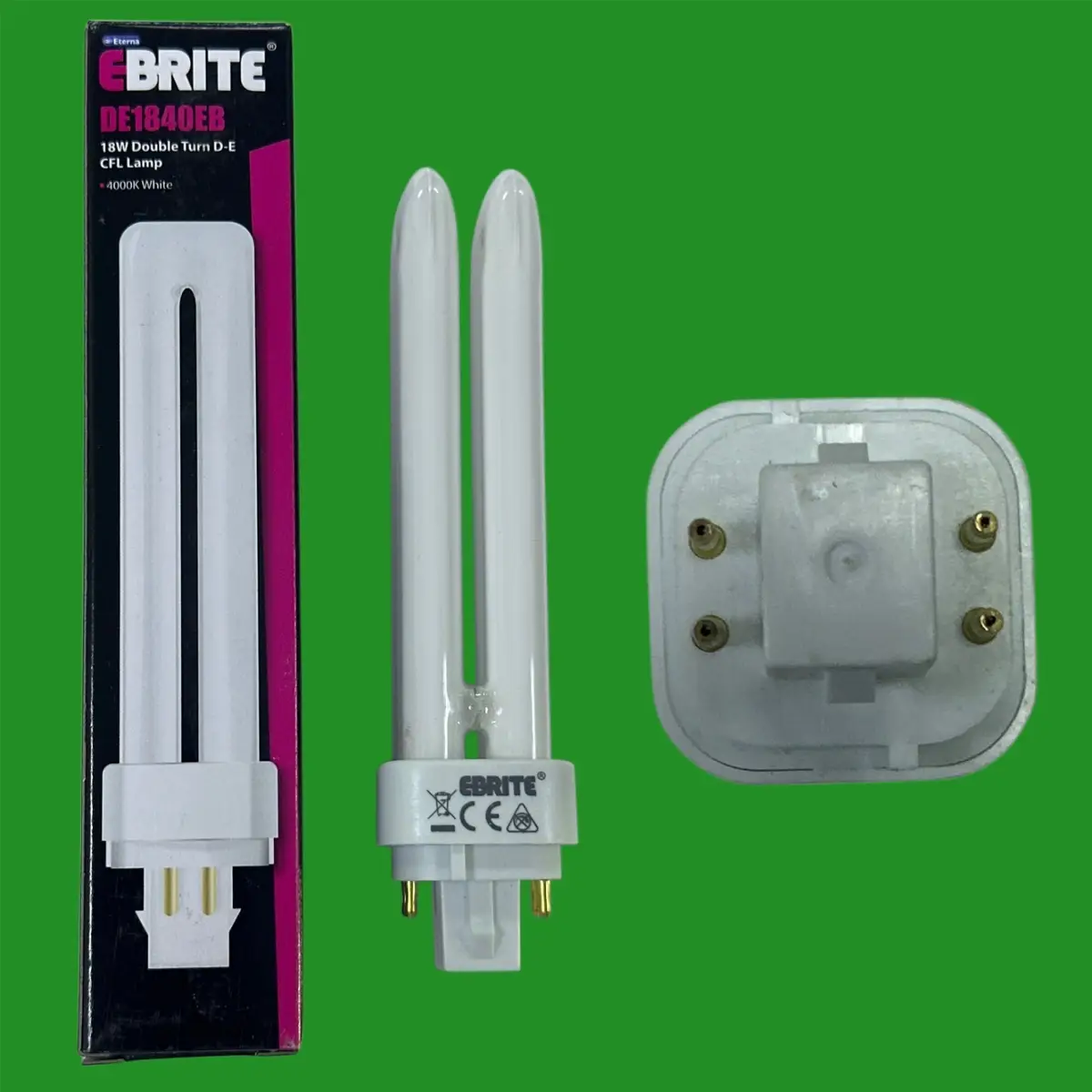 1x 18W Ebrite G24q-2, 4 pin 4000K Low Energy CFL PLC Light Bulb Lamp