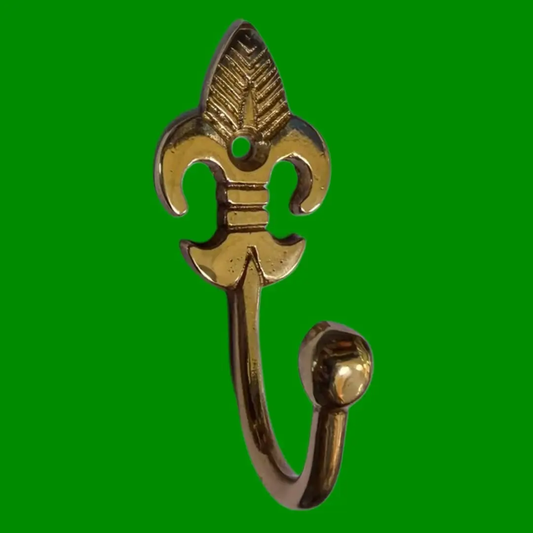 4x 60mm Fleur de Lis Brass Finish Curtain Drapes Tieback Holdback Metal Hooks