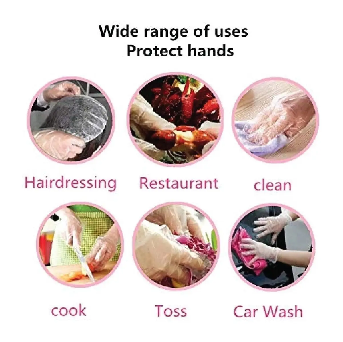 100 Disposable Plastic Polythene PE Gloves Clear One Size Kitchen Cleaning DIY - image 6 | Free standard UK delivery included | Discount Quality Products