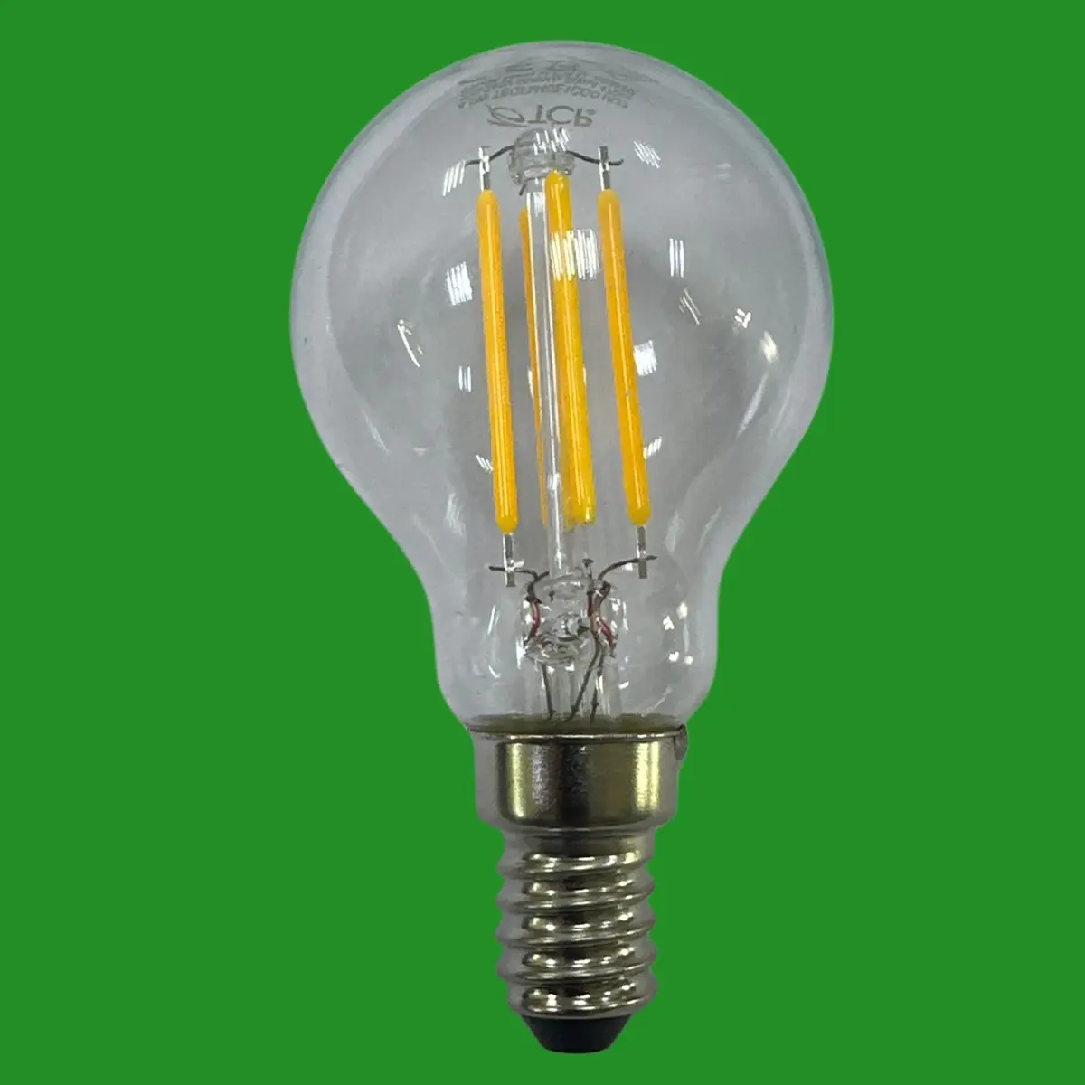 2x 4.5W =40W TCP Dimmable LED Filament Clear Mini Globe Golf Light Bulb SES E14 - image 2 | Free standard UK delivery included | Discount Quality Products