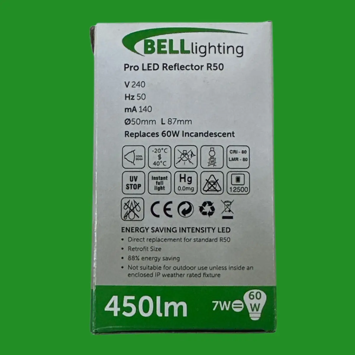 2x 7W (=60W) Bell LED R50 Reflector Pearl Light Bulb 3000K SES E14 Small Screw - image 4 | Free standard UK delivery included | Discount Quality Products