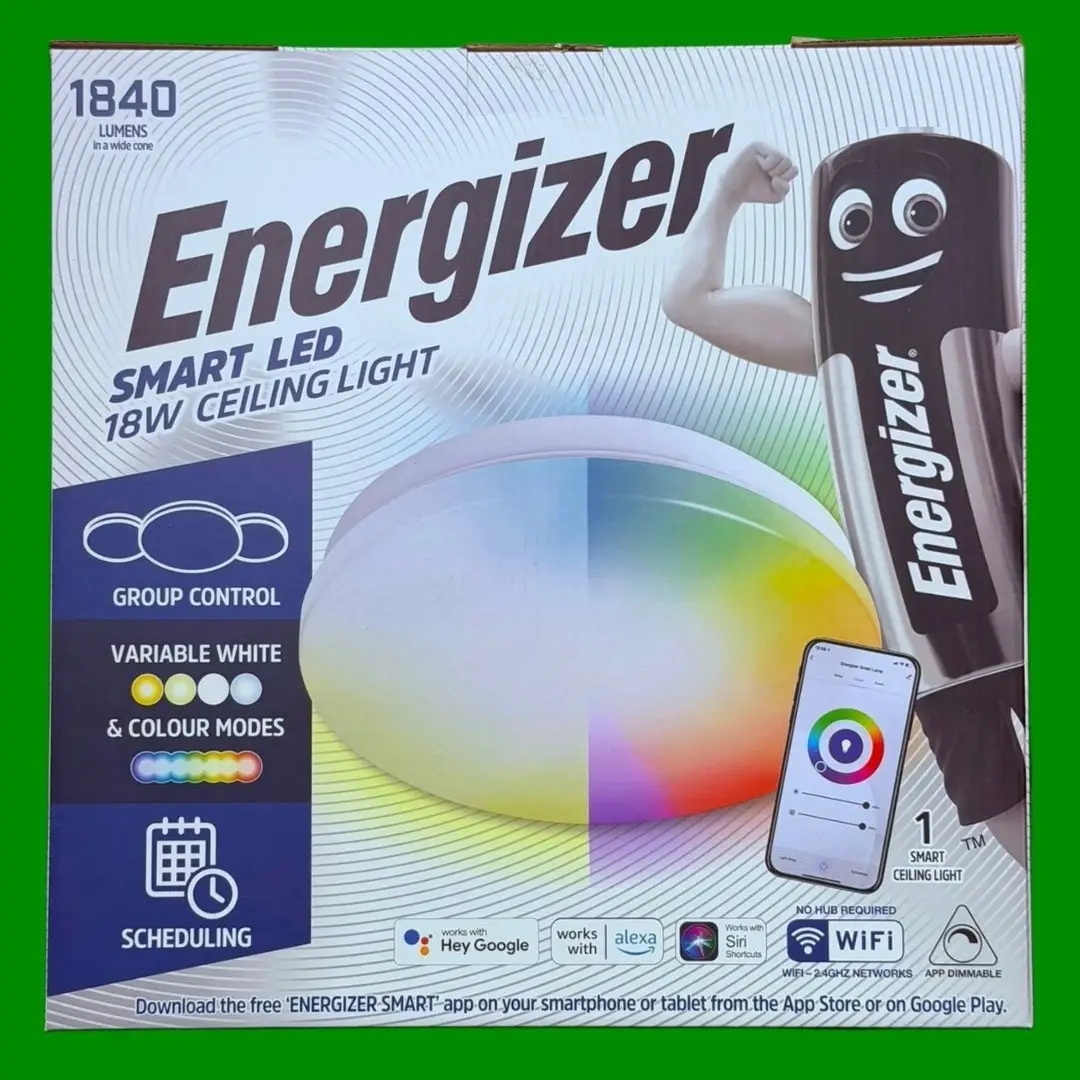Energizer 18W IP20 Smart LED Dimmable Round Ceiling Light, RGBW Colour Control