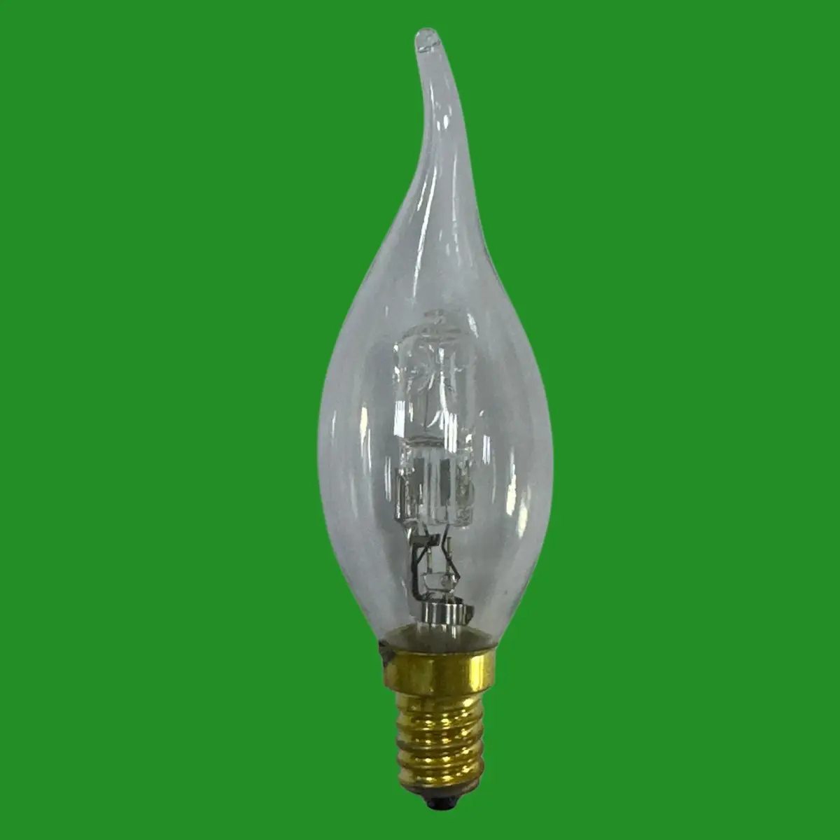 4x 18W Halogen Clear Bent Tip Flame Candle Dimmable Light Bulb SES E14 C35 Lamps