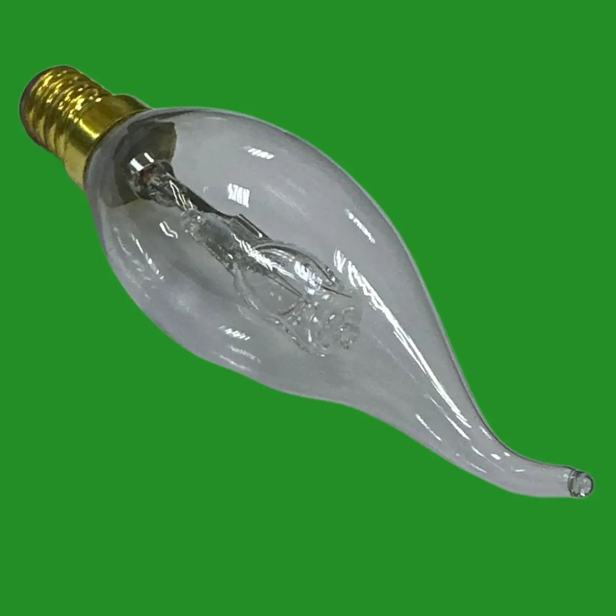 4x 18W Halogen Clear Bent Tip Flame Candle Dimmable Light Bulb SES E14 C35 Lamps - image 2 | Free standard UK delivery included | Discount Quality Products