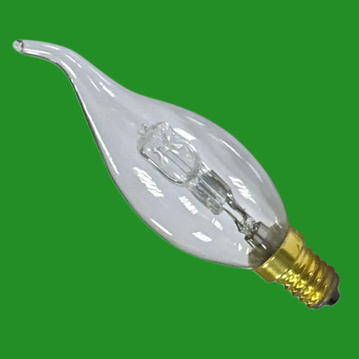 4x 18W Halogen Clear Bent Tip Flame Candle Dimmable Light Bulb SES E14 C35 Lamps - image 3 | Free standard UK delivery included | Discount Quality Products