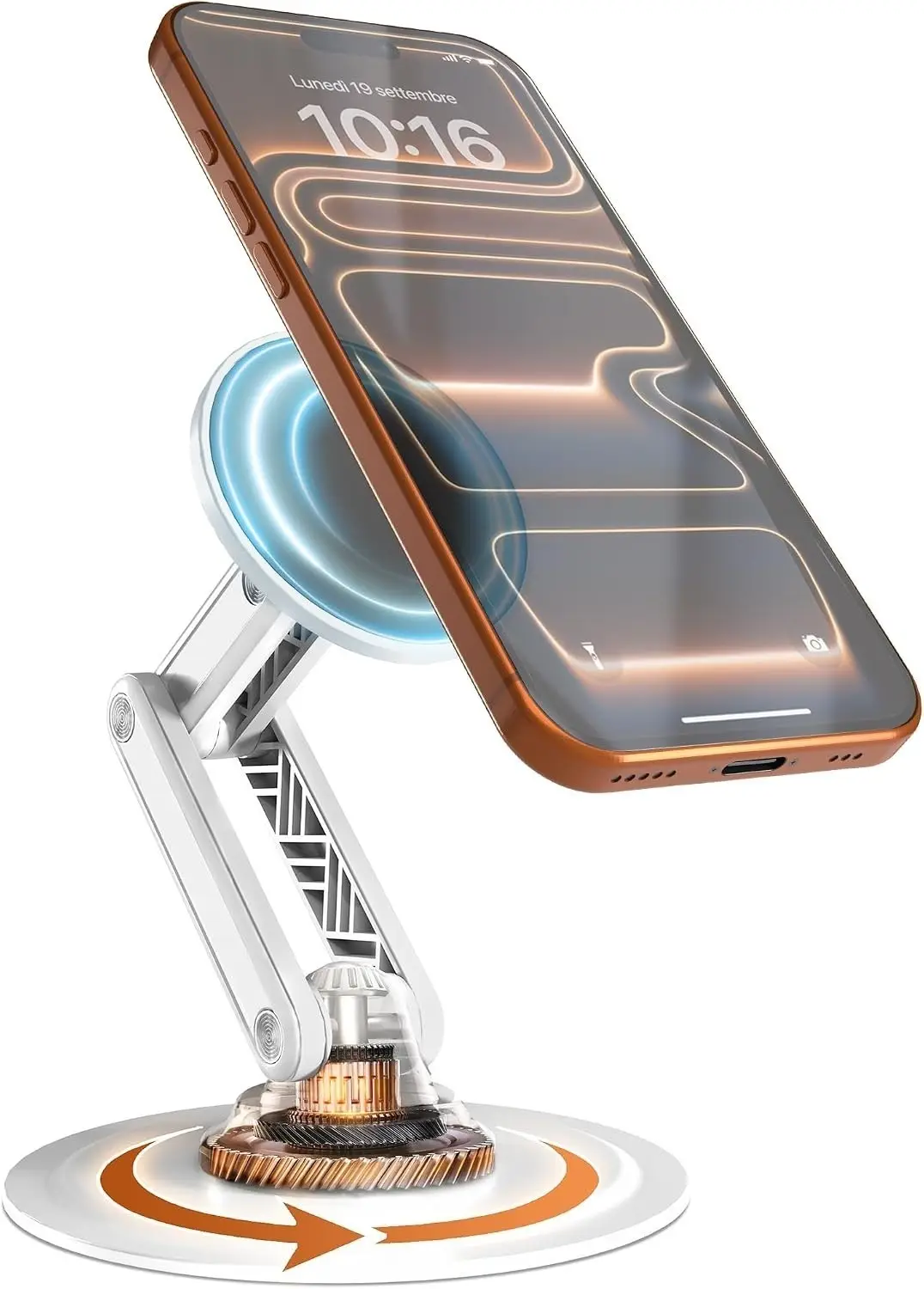1x COOPER Mag360, Desktop MagSafe Stand for iPhone 12-17, Magnetic Phone Holder