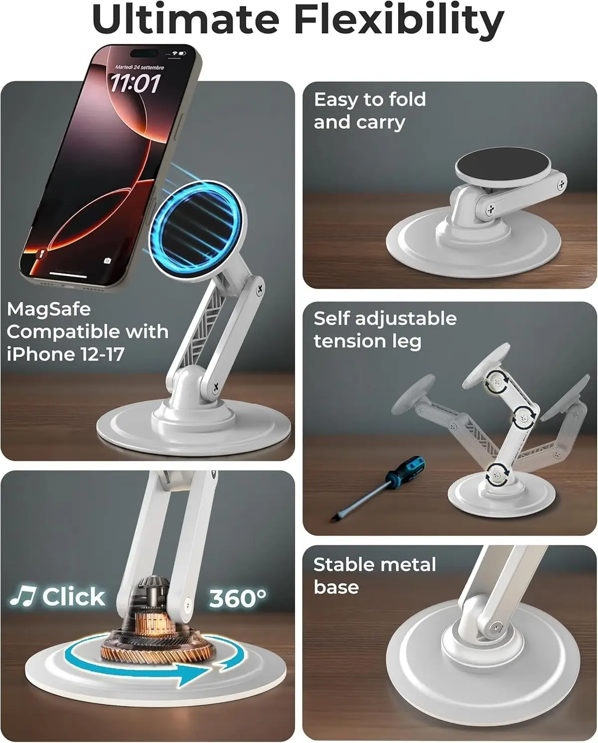 1x COOPER Mag360, Desktop MagSafe Stand for iPhone 12-17, Magnetic Phone Holder - image 3 | Free standard UK delivery included | Discount Quality Products
