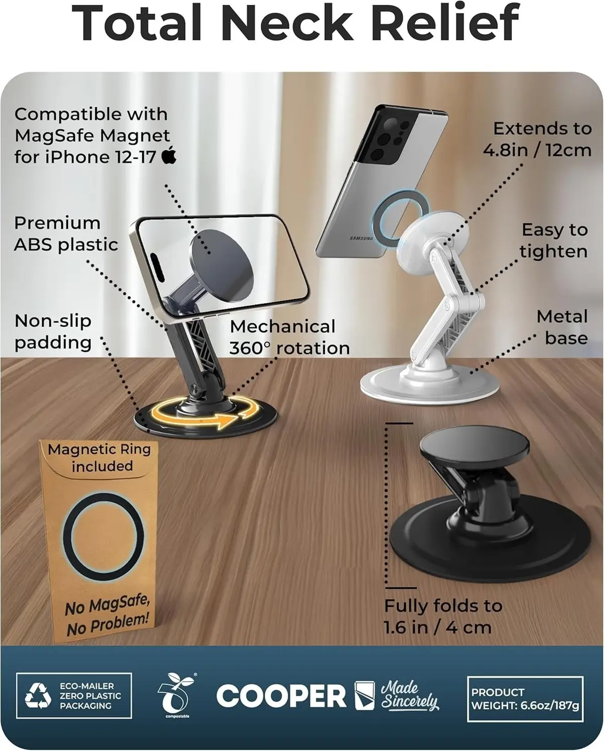 1x COOPER Mag360, Desktop MagSafe Stand for iPhone 12-17, Magnetic Phone Holder - image 6 | Free standard UK delivery included | Discount Quality Products