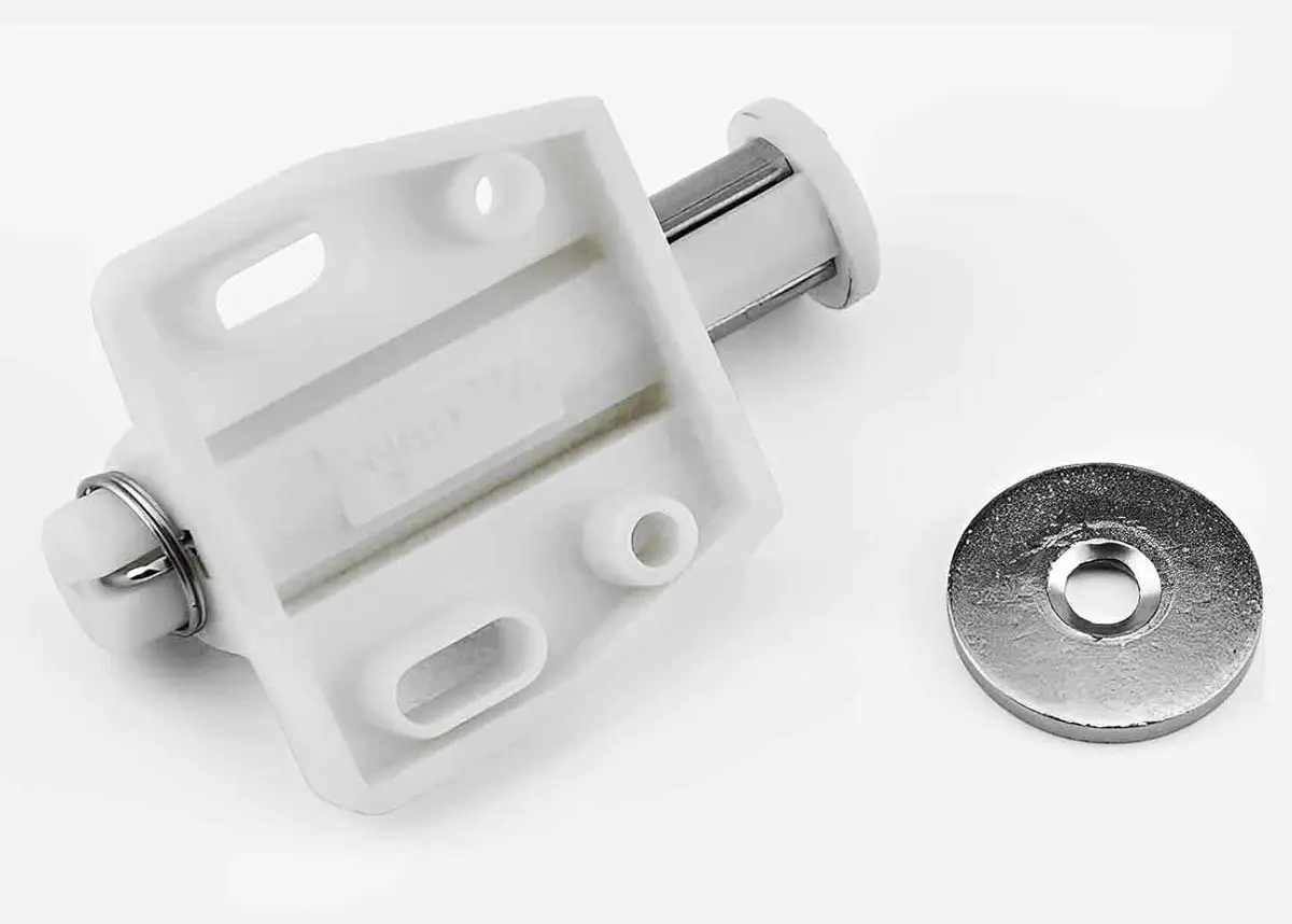 2x White Push to Open Door Catch Single Magnetic Pressure Touch Release Latch - image 3 | Free standard UK delivery included | Discount Quality Products