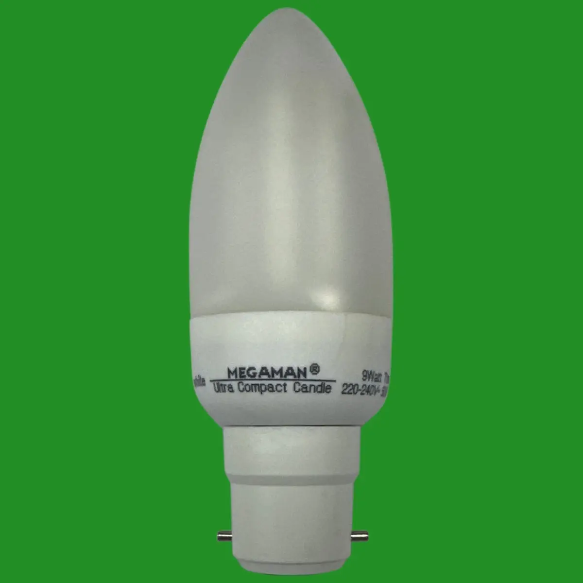 1x 9W (=40W) Megaman Candle CFL BC B22 Low Energy Power Saving Light Bulbs - image 2 | Free standard UK delivery included | Discount Quality Products
