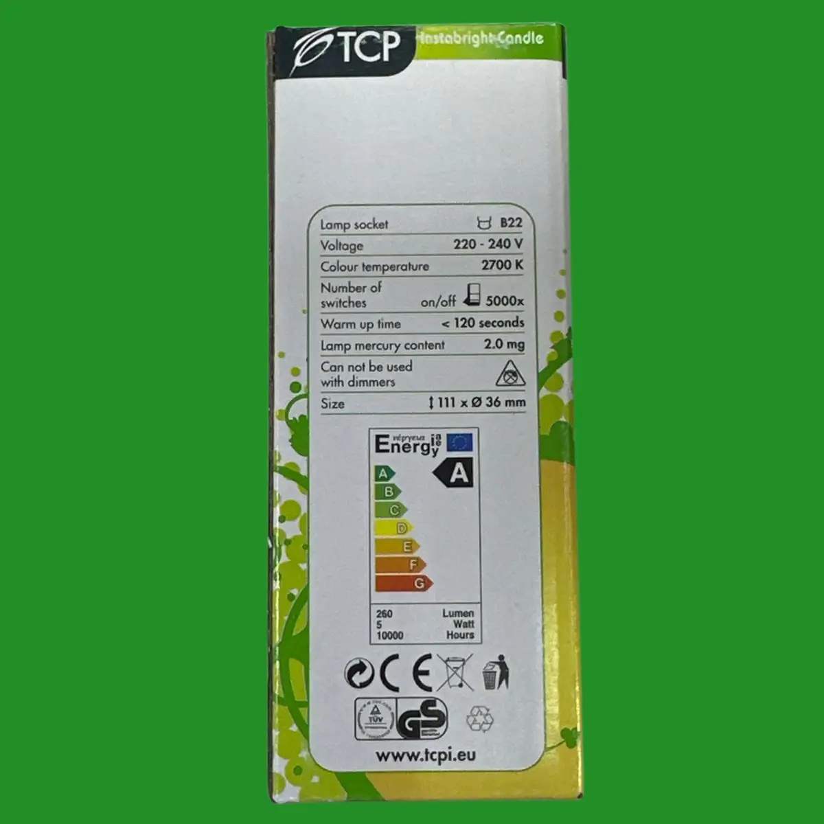 2x 5W (=25W) TCP Candle CFL Light Bulbs BC B22 Low Energy Power Saving Lamp - image 3 | Free standard UK delivery included | Discount Quality Products