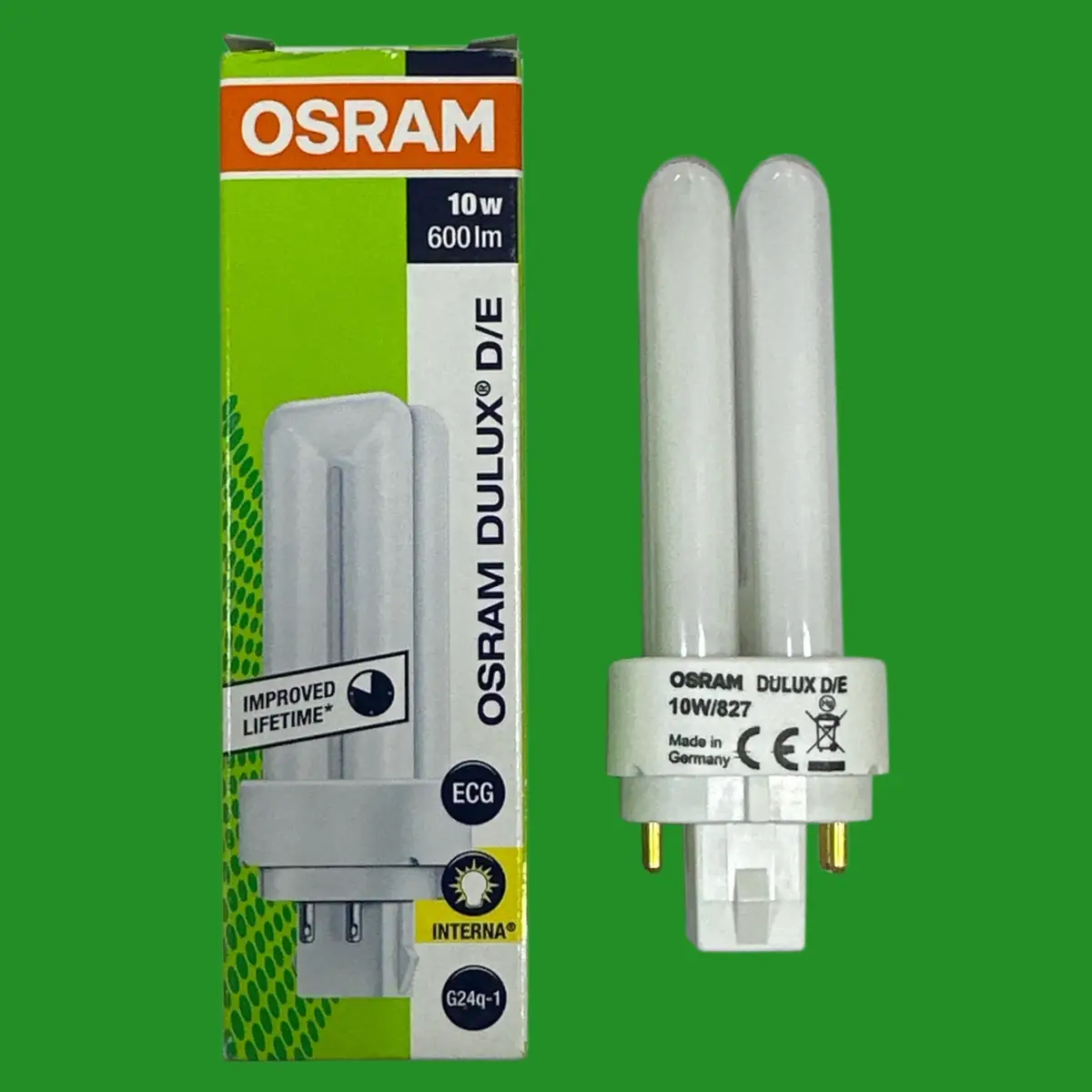 1x 10W OSRAM Dimmable G24q-1, 4 pin 2700K Low Energy CFL PL Light Bulb Lamp - image 2 | Free standard UK delivery included | Discount Quality Products