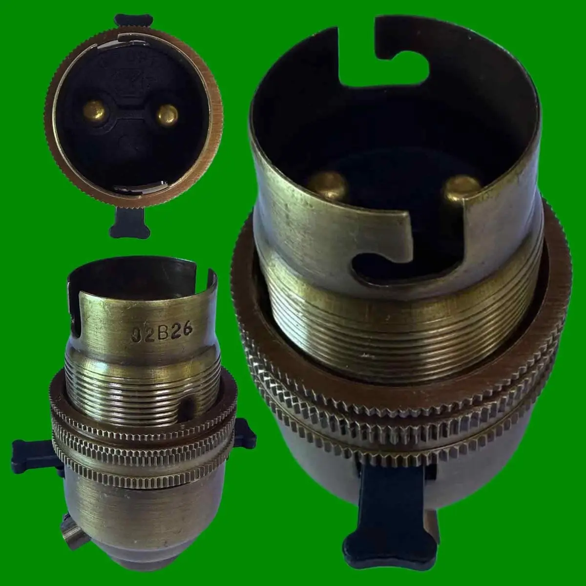 1x Bayonet Socket BC B22 Antique Brass 1/2" Entry Bulb Hold Switch Shade Collar