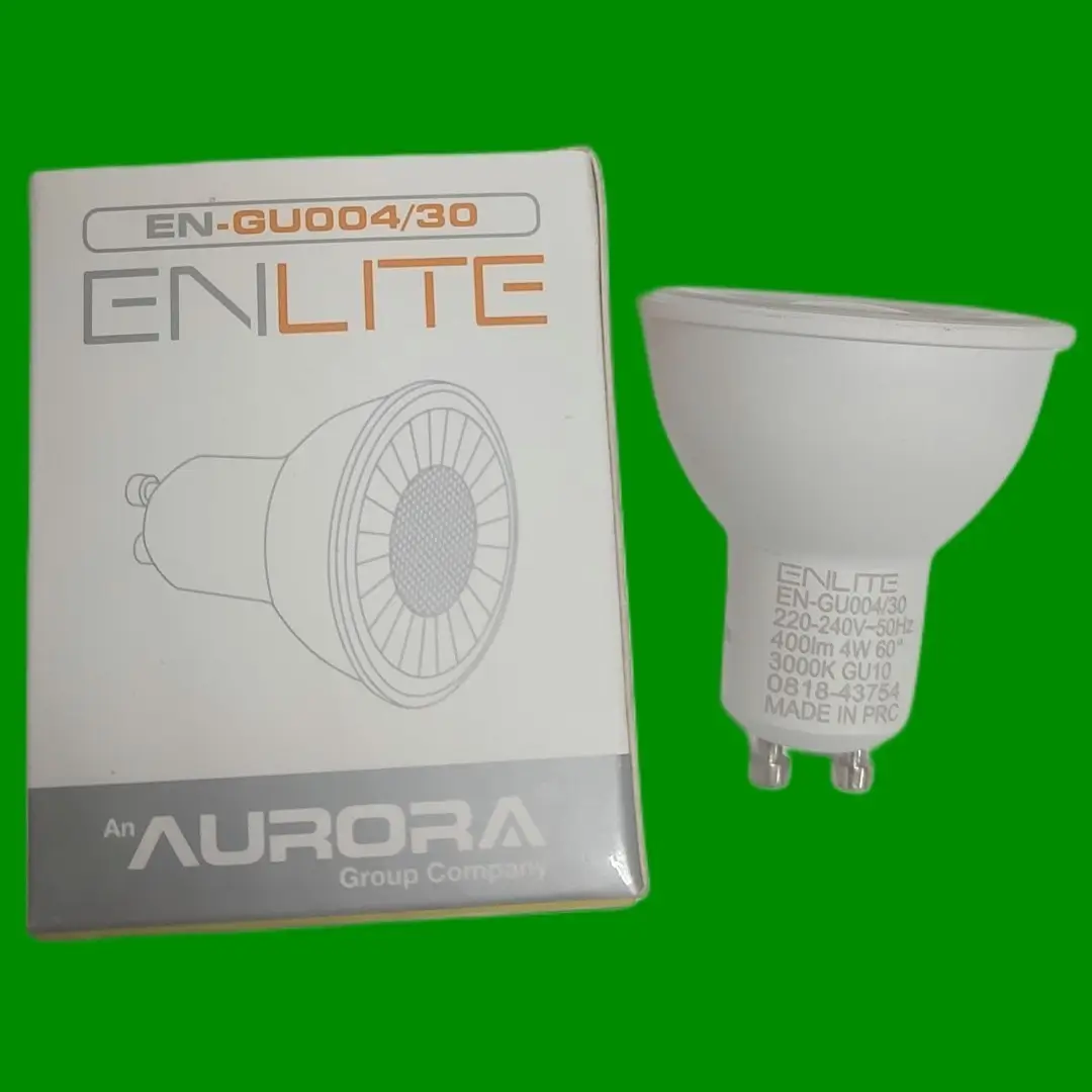 2x 4W (=60W) Enlite AURORA LED GU10 Spot Light Bulbs 3000K 60 deg Reflector