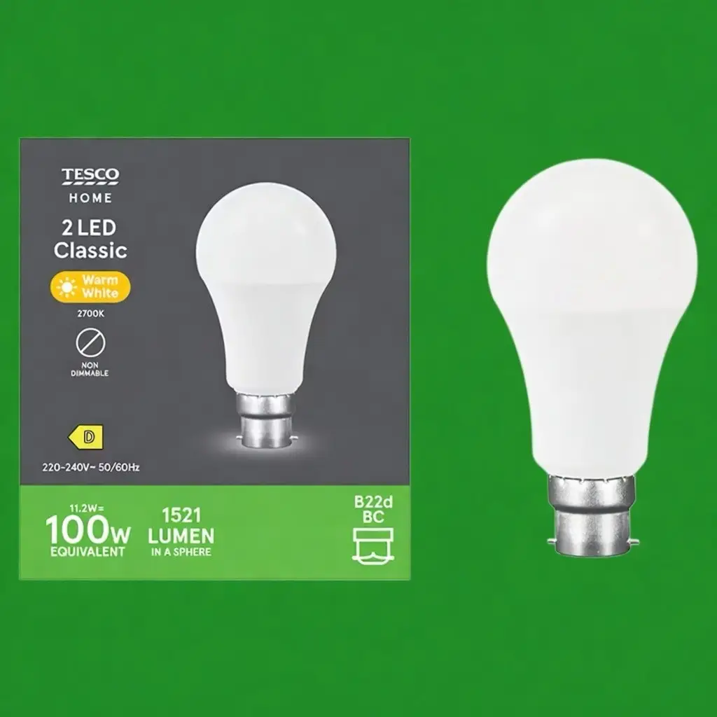 2x 11.2W (=100W) Home LED Pearl GLS A60 Light Bulbs BC B22 2700K Warm White Lamp