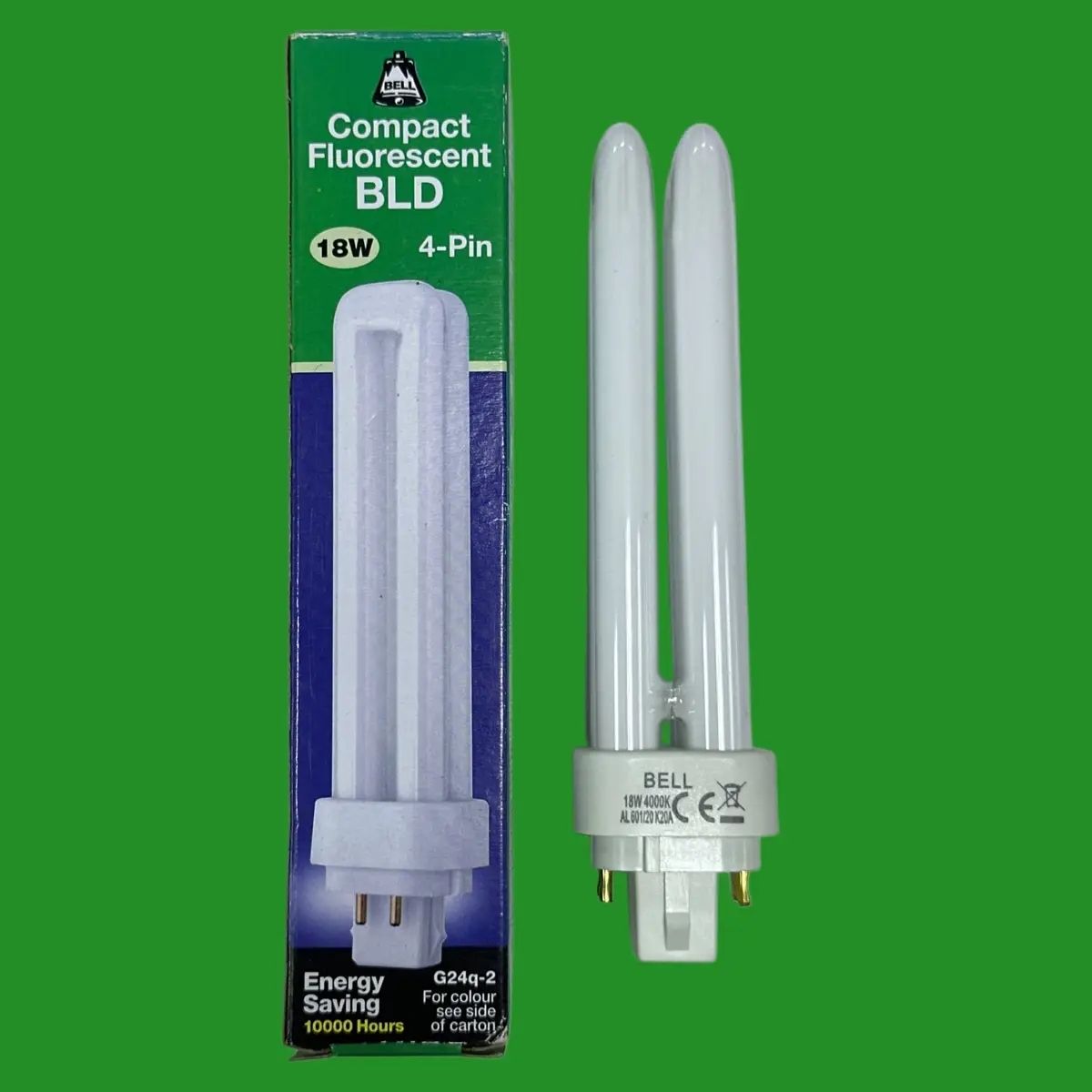 4x 18W BELL Dimmable G24q-2, 4 pin 4000K Low Energy CFL PLC Light Bulb Lamp