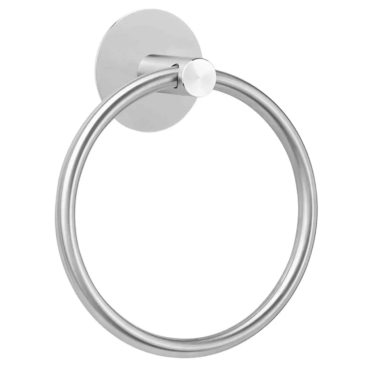1x Chrome Hand Towel Ring Holder Rack, Self-Adhesive, Stainless Steel, Bathroom