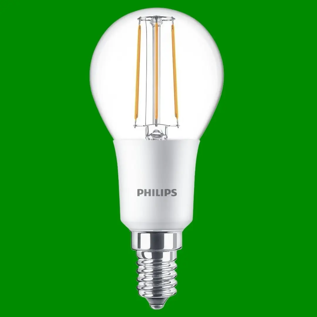 2x 4.5W (=40W) Philips Dimmable LED Filament Round Golf Light Bulb SES E14 Screw - image 3 | Free standard UK delivery included | Discount Quality Products