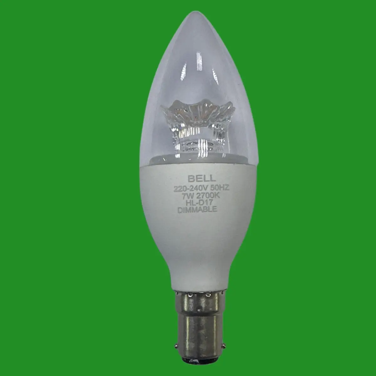 2x 7W (=40W) BELL Dimmable Pro LED Clear Candle Light Bulbs SBC B15 2700K Lamp - image 2 | Free standard UK delivery included | Discount Quality Products