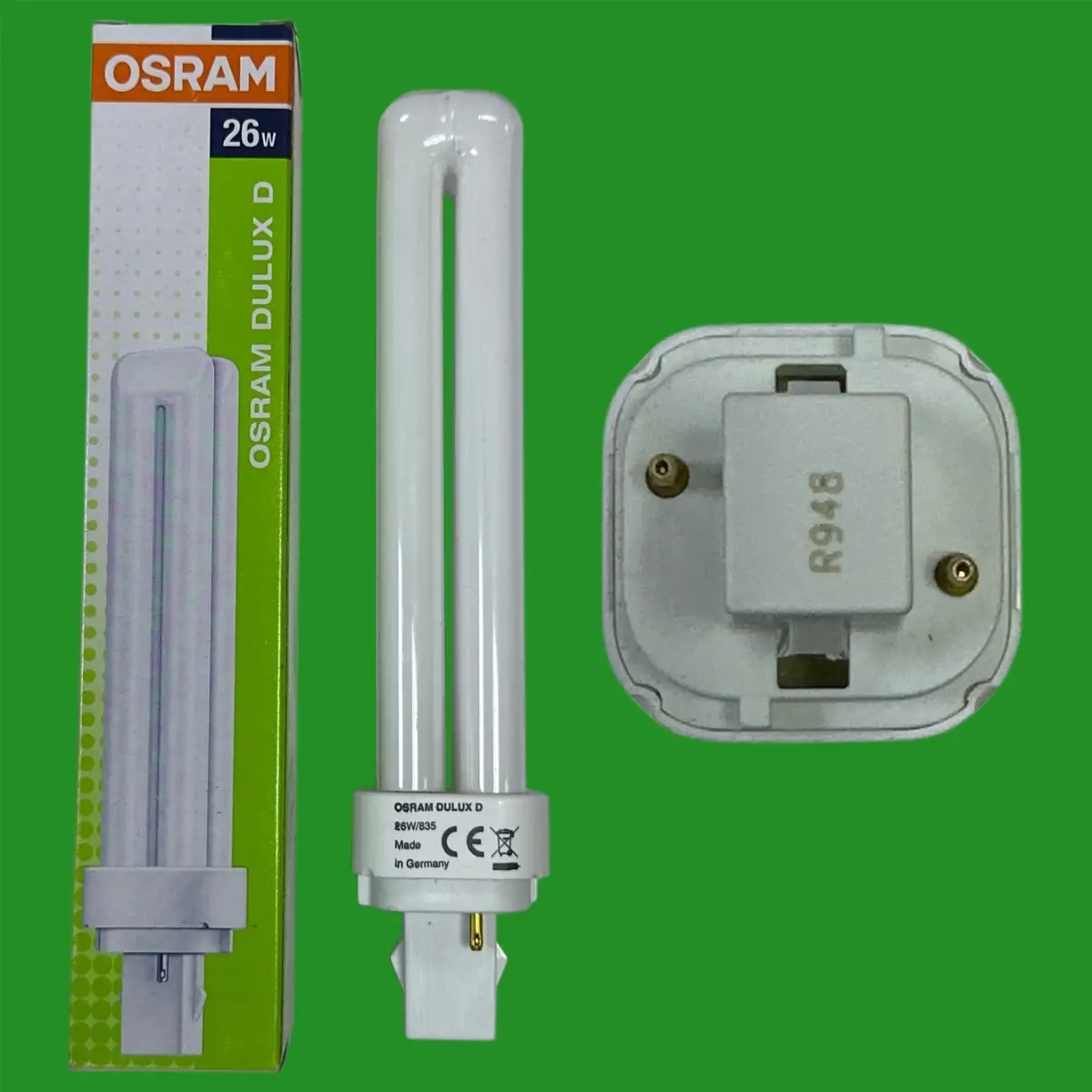 1x 26W OSRAM G24d-3, 2 pin, Low Energy CFL PL Light Bulb 3500K 835 White Lamps