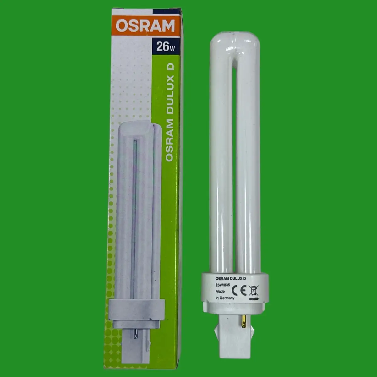 1x 26W OSRAM G24d-3, 2 pin, Low Energy CFL PL Light Bulb 3500K 835 White Lamps - image 2 | Free standard UK delivery included | Discount Quality Products