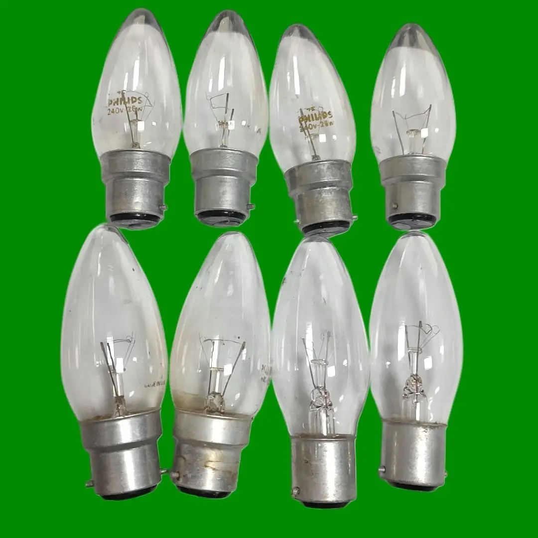 8x Job Lot 25W Dimmable Incandescent Clear Candle Light Bulbs B22 BC Lamps Used - image 3 | Free standard UK delivery included | Discount Quality Products