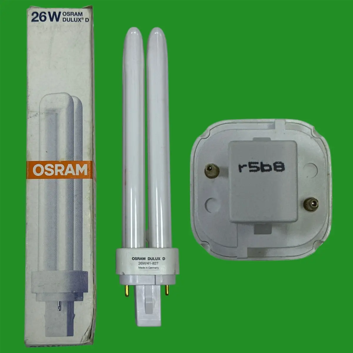 1x 26W OSRAM G24d-3, 2 pin, Low Energy CFL Light Bulb 2700K 827 Warm White Lamps