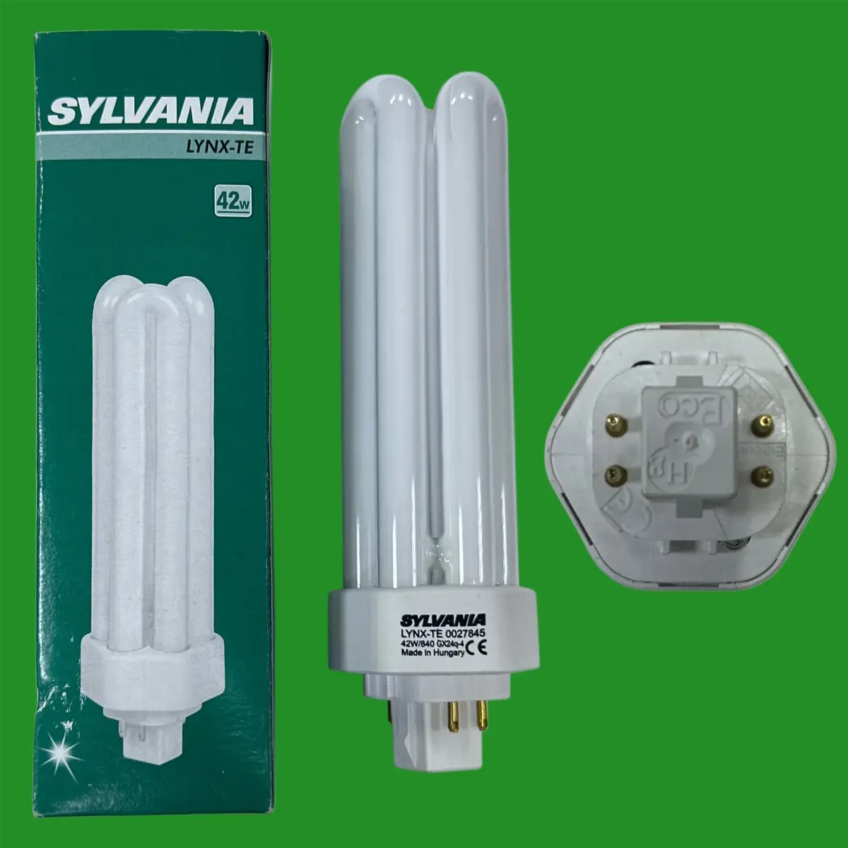 42W Sylvania GX24Q-4 4 pin CFL Low Energy PL Light Bulb 4000K Lamp Cool White
