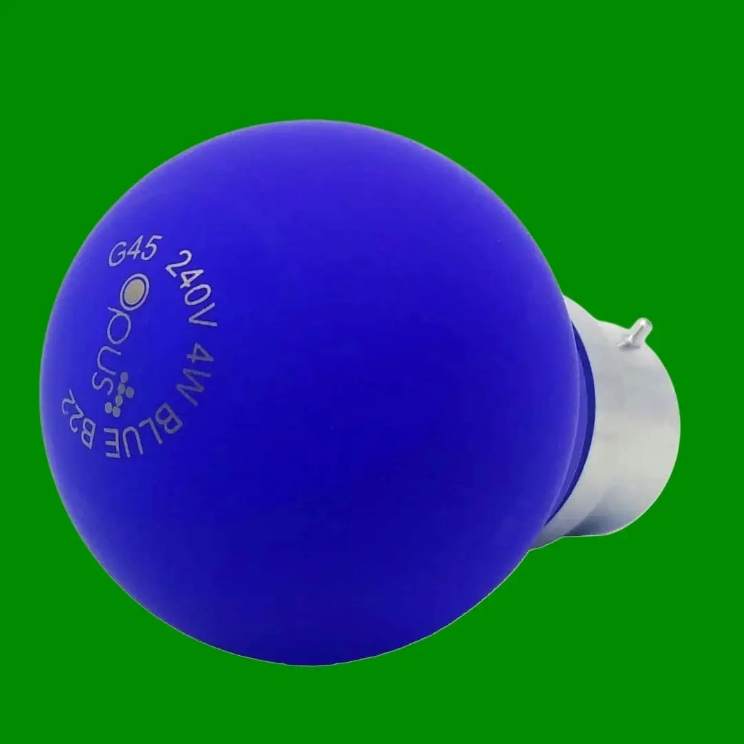 1x 4W Blue Coloured LED Party Golf Ball G45 Round Light Bulb BC B22 Bayonet Cap - image 2 | Free standard UK delivery included | Discount Quality Products