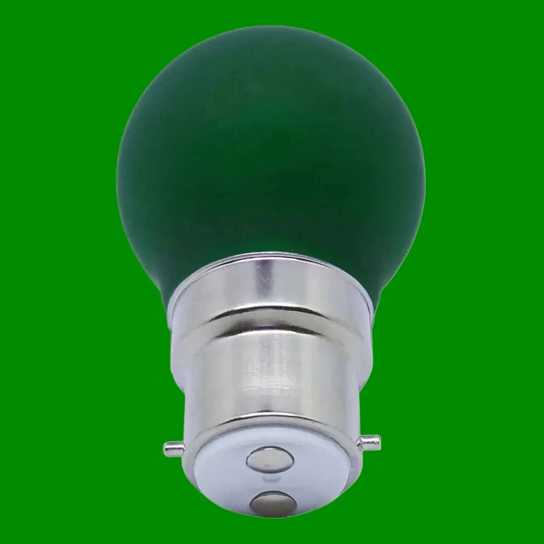2x 4W Green Coloured LED Party Golf Ball G45 Round Light Bulb BC B22 Bayonet Cap - image 3 | Free standard UK delivery included | Discount Quality Products