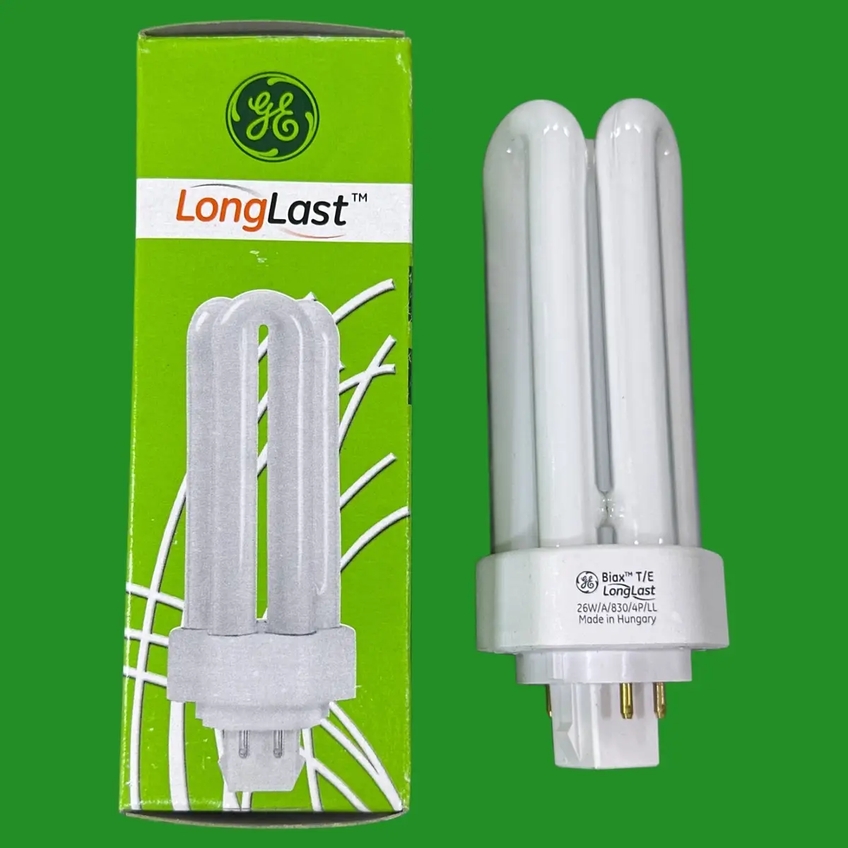 1x 26W GE GX24Q-3 4 pin CFL PLL Light Bulb Low Energy 3000K BIAX T/E Lamp 830 - image 3 | Free standard UK delivery included | Discount Quality Products
