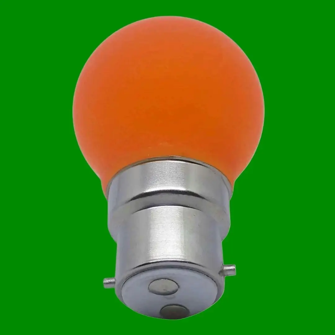 4x 4W Orange Coloured LED Party Golf Ball G45 Round Light Bulb B22 Bayonet Cap - image 3 | Free standard UK delivery included | Discount Quality Products